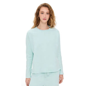 New Frank & Eileen Dewberry Turquoise Anna Triple Fleece Sweatshirt L